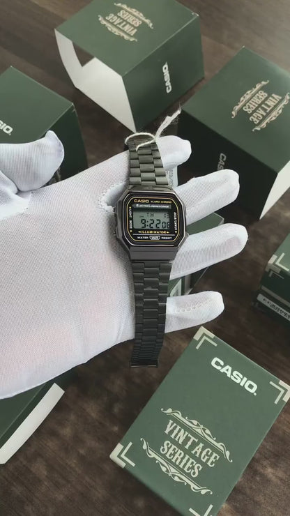 Casio Vintage Black Digital Steel Watch
