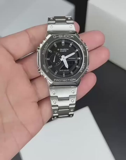 Casio G-Shock Full Metal Silver Analog-Digital Watch for Men