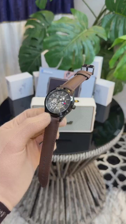 Tommy Hilfiger  193R Black with Brown Skeleton