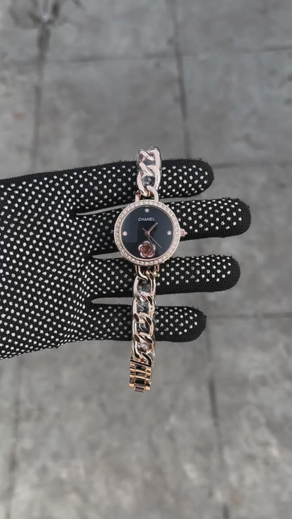 Chanel Rose Gold Chain Diamond Watch