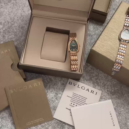 Bvlgari Serpenti Green Dial Gold Watch