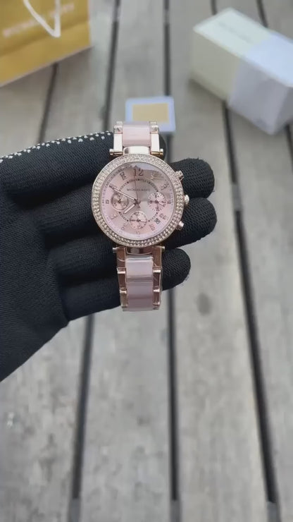 Michael Kors Rose Gold Blush Chronograph Watch