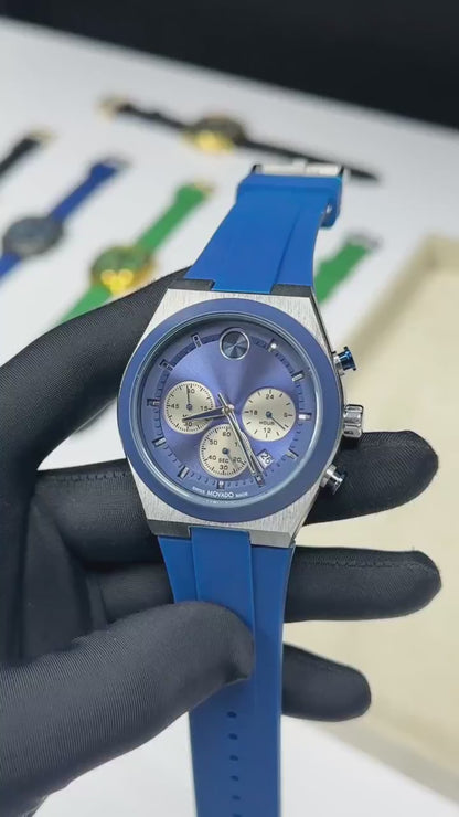 Movado Bold Chronograph  Blue Edition