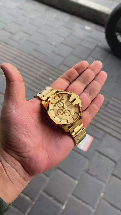 Diesel Gold Tone Chronograph Stainless Steel Watch