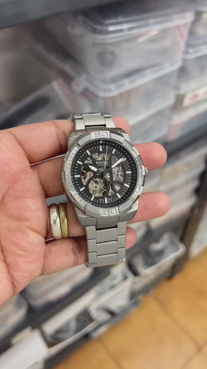 Fossil Bronson Silver Automatic Watch for Men
