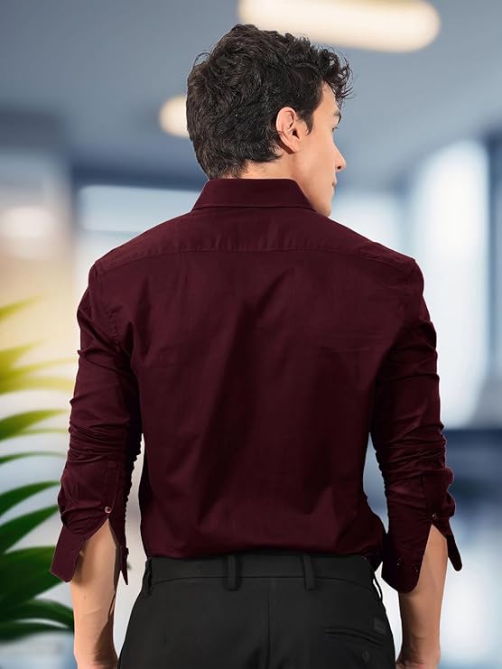 Men’s Classic Maroon Slim Fit Formal Shirt