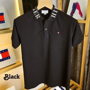 TH  Men Solid Polo Neck Polyester T-Shirt