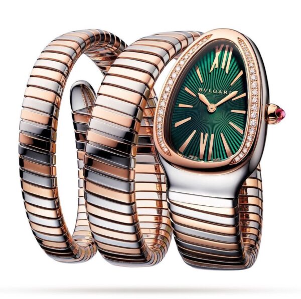 Bvlg_ari Serpenti Rose Gold Green Dial