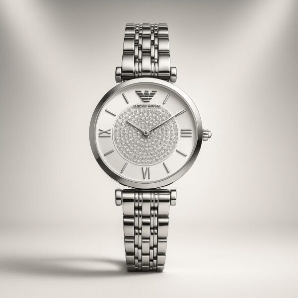 Em_porio Arm_ani  Crystal-Studded Dial Women’s Watch